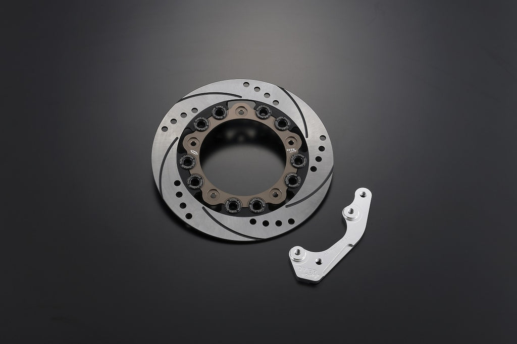 OVER Racing OVER/SUNSTAR Full-Floating Brake Disc & Dedicated Caliper BracketSilver GROM(21-)/Monkey125(with ABS)/DAX125 | 83-223-14FD image 1