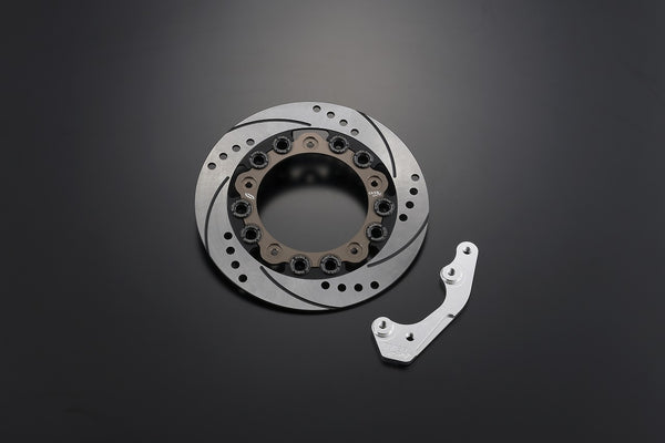 OVER Racing OVER/SUNSTAR Full-Floating Brake Disc & Dedicated Caliper BracketSilver GROM(21-)/Monkey125(with ABS)/DAX125 | 83-223-14FD image 1