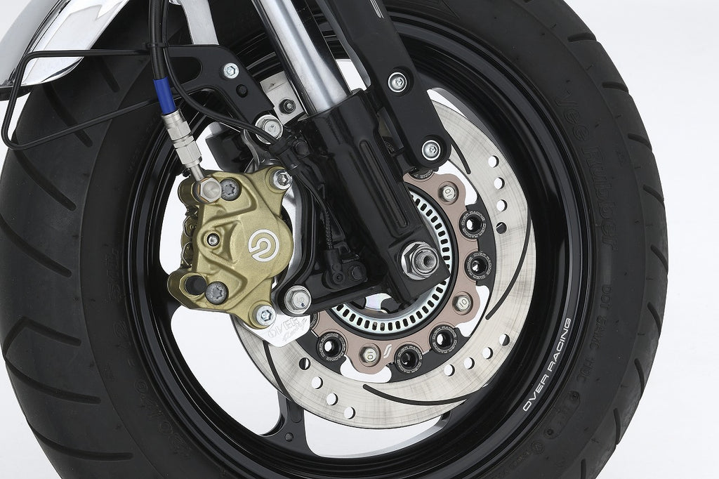 OVER Racing OVER/SUNSTAR Semi-Floating Brake Disc & Dedicated Caliper BracketSilver GROM(21-)/Monkey125(with ABS)/DAX125 | 83-223-14SD image 1