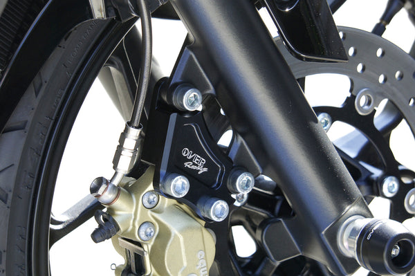 OVER Racing Front Caliper Bracket for Brembo 4-Piston Caliper Black YZF-R25/MT-25 | 83-35-11B image 1