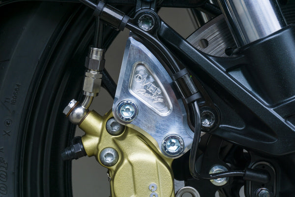OVER Racing Front Caliper Bracket for Brembo 4-Piston Caliper Silver YZF-R25(19-) | 83-351-11 image 3