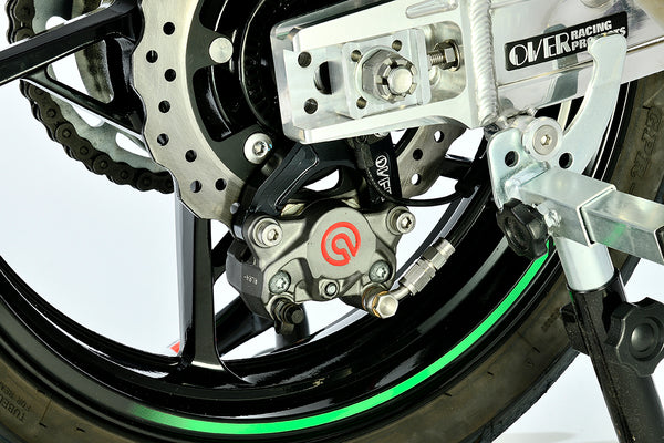 OVER Racing Rear Caliper Bracket for Brembo 2-Piston Caliper Black Ninja400(23-) | 83-723-21B image 1