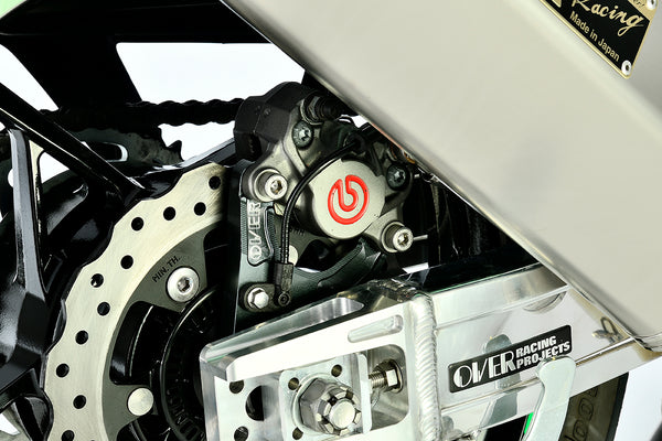 OVER Racing Rear Caliper Bracket for Brembo 2-Piston Caliper Gunmetal Ninja400(23-) | 83-723-21GM image 2
