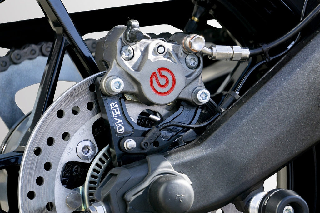 OVER Racing Rear Caliper Bracket for Brembo 2-Piston Caliper Black Ninja ZX-25R/SE/25RR | 83-86-21B image 1