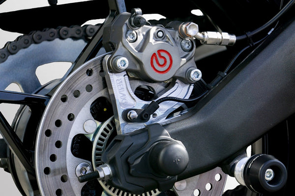 OVER Racing Rear Caliper Bracket for Brembo 2-Piston Caliper Silver Ninja ZX-25R/SE/25RR | 83-86-21 image 1
