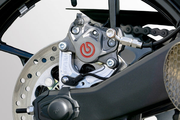 OVER Racing Rear Caliper Bracket for Brembo 2-Piston Caliper Silver Ninja ZX-25R/SE/25RR | 83-86-21 image 3