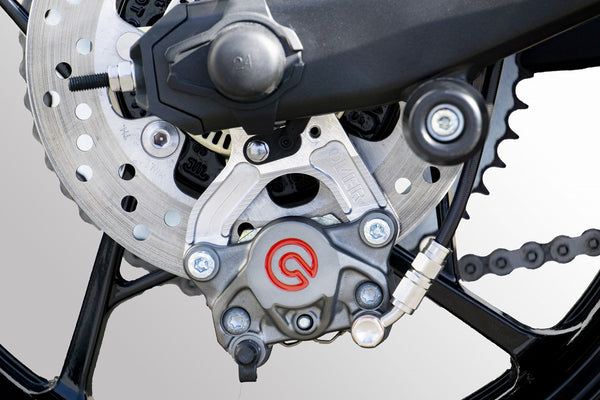 OVER Racing Rear Caliper Bracket for Brembo 2-Piston Caliper Silver Ninja ZX-25R/SE/25RR | 83-86-21 image 5