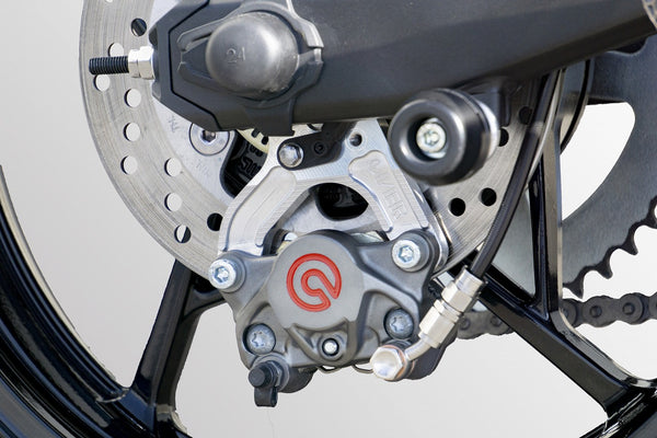 OVER Racing Rear Caliper Bracket for Brembo 2-Piston Caliper Silver Ninja ZX-25R/SE/25RR | 83-86-21 image 6