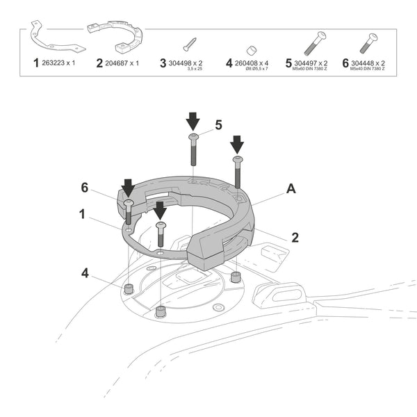 SHAD CLICK SYSTEM TANK BAG FITTING KIT BMW R1300GS ADVENTURE – W012CS