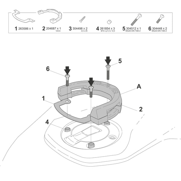 SHAD CLICK SYSTEM TANK BAG FITTING KIT YAMAHA MT09 – Y015CS