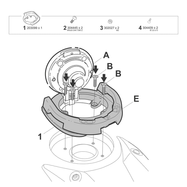 SHAD FITTING KIT CLICK SYSTEM TANK BAG BMW – W014CS