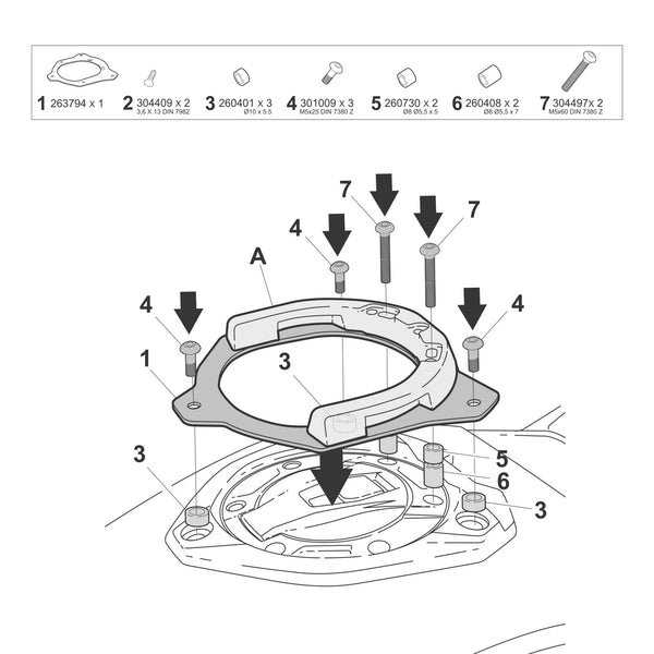SHAD CLICK SYSTEM FITTING BMW R1300R/RS – W015CS