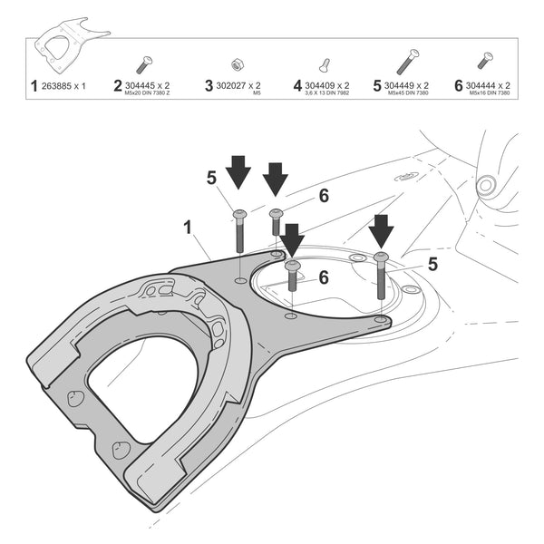 SHAD CLICK SYSTEM TANK BAG FITTING KIT MOTO MORINI X-CAPE 1200 – M013CS