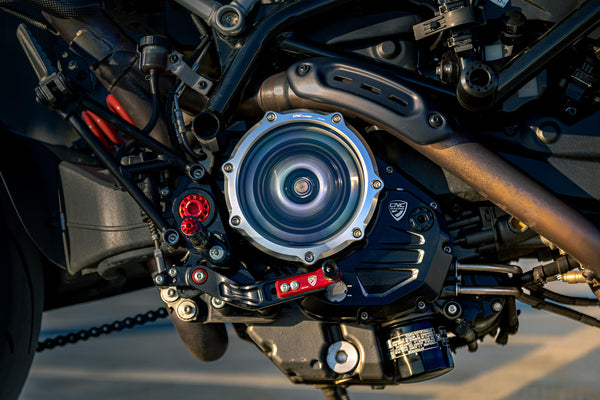CNC RACING | Clear cover oil bath clutch Ducati - Bicolor Edition