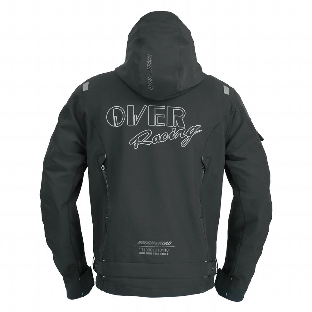 OVER Racing Air-Through Softshell Hoodie FP ALL Black LL Size OVER/Rough & Road | 95-99-551LL image 1