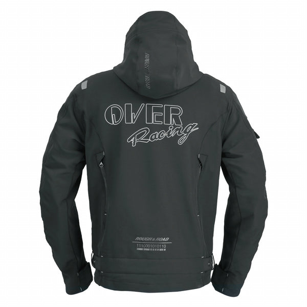 OVER Racing Air-Through Softshell Hoodie FP ALL Black XL Size OVER/Rough & Road | 95-99-551XL image 1