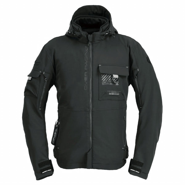 OVER Racing Air-Through Softshell Hoodie FP ALL Black XL Size OVER/Rough & Road | 95-99-551XL image 2
