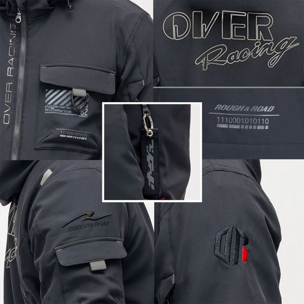 OVER Racing Air-Through Softshell Hoodie FP ALL Black XL Size OVER/Rough & Road | 95-99-551XL image 3