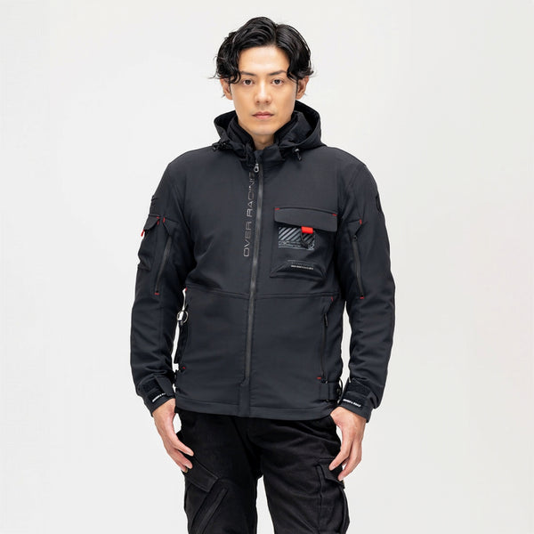 OVER Racing Air-Through Softshell Hoodie FP ALL Black XL Size OVER/Rough & Road | 95-99-551XL image 6