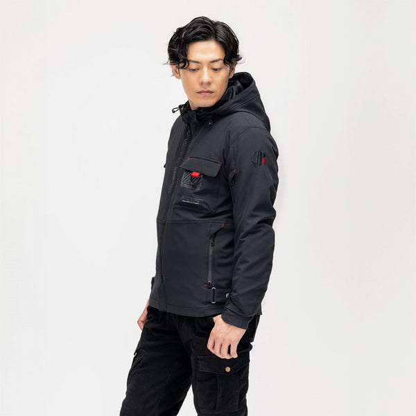 OVER Racing Air-Through Softshell Hoodie FP ALL Black XL Size OVER/Rough & Road | 95-99-551XL image 7