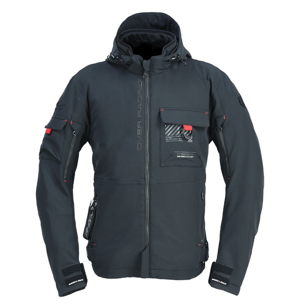 OVER Racing Air-Through Softshell Hoodie FP Black LL Size OVER/Rough & Road | 95-99-55LL image 1