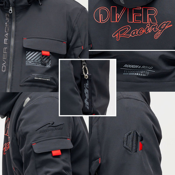 OVER Racing Air-Through Softshell Hoodie FP Black LL Size OVER/Rough & Road | 95-99-55LL image 3
