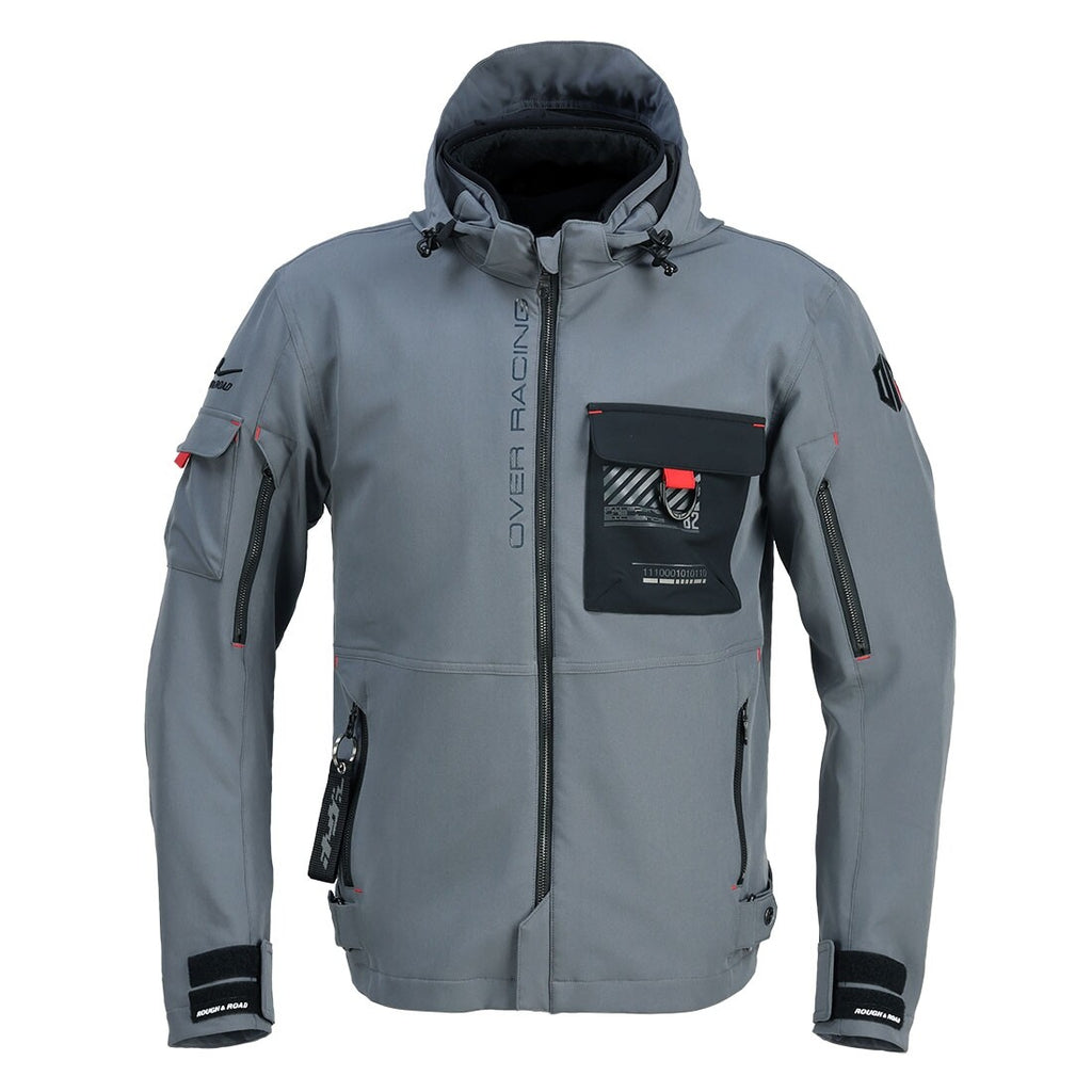 OVER Racing Air-Through Softshell Hoodie FP Gray WM Size OVER/Rough & Road | 95-99-56WM image 1