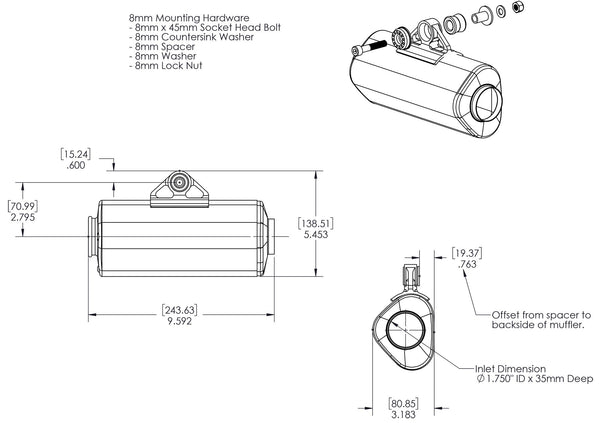 BUILDER SERIES TRS MINI MUFFLER KIT