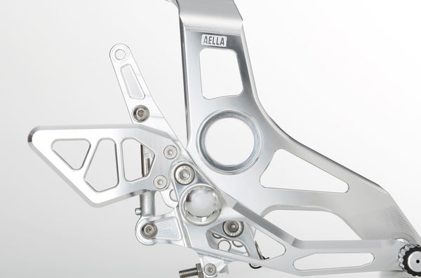 AELLA Adjustable Adjustable Rearset Kit Kit (M1200R) Machined Finish/ Special anodized colors AE-10082-PO