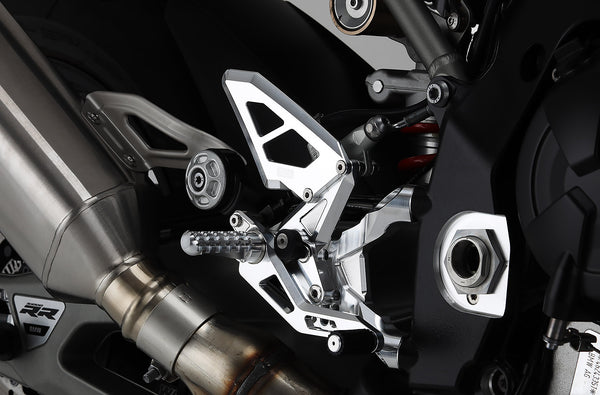 AELLA Adjustable Rearset Kit "Sports" type (S1000RR '19~): White/Black AE-10092