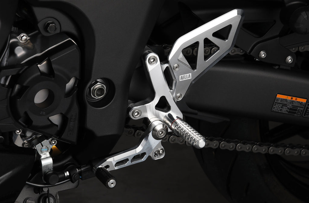 AELLA Adjustable Rearset Kit (Kawasaki NINJA1000SX): White, Black AE-10097
