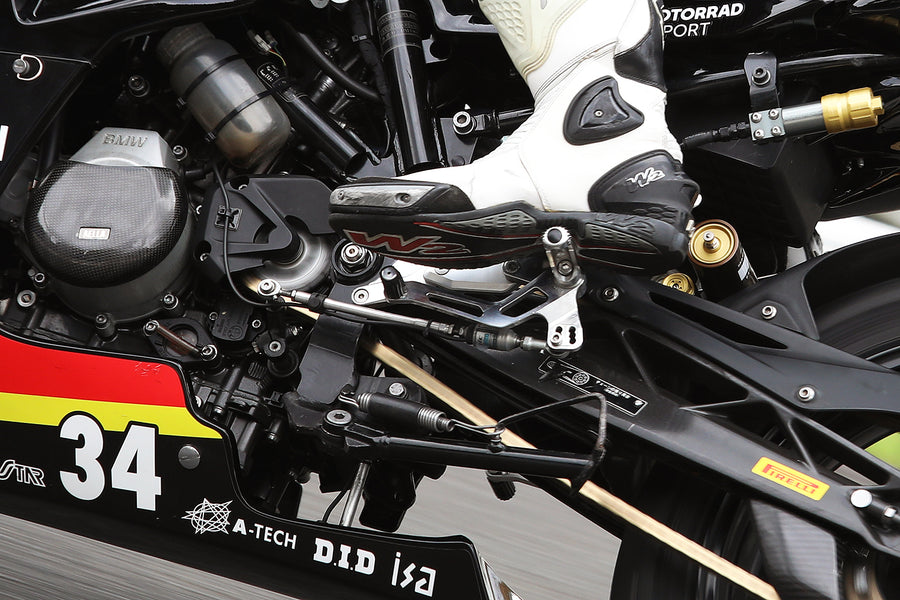 AELLA Adjustable Rearset Kit: for RACE (for G310R equipped with racing muffler) Polished AE-10102 PO