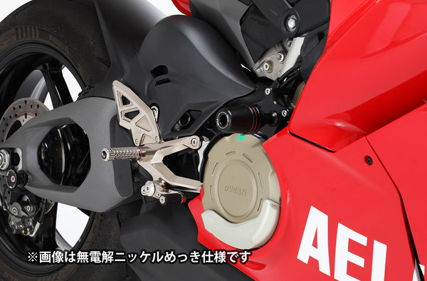AELLA Adjustable Rearset Kit（DUCATI Panigale V4 7G) "DUCATI Team KAGAYAMA SP"nickelcoat AE-10109-SP-Ni