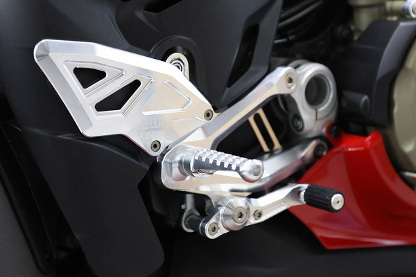 AELLA Adjustable Rearset Kit（DUCATI Panigale V4 7G) WHITE/BLACK AE-10109