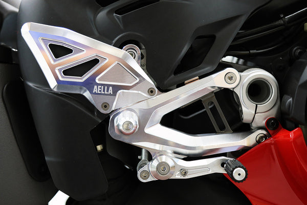 AELLA Adjustable Rearset Kit（DUCATI Panigale V4 7G) WHITE/BLACK AE-10109