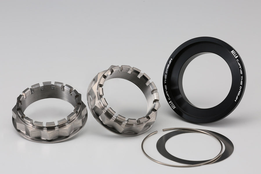 AELLA 2 Titanium Nuts & aluminum billet spacer for DUCATI rear axle set AT-DU205