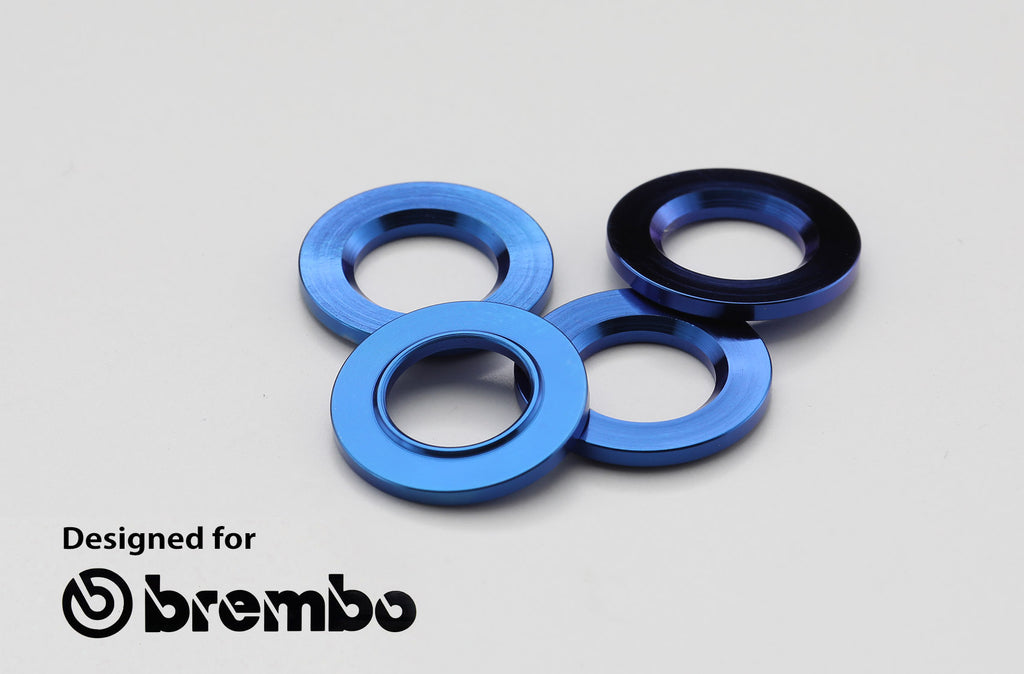 AELLA Titanium washer/Brembo radial mount brake caliper, blue version AT-W0001SC