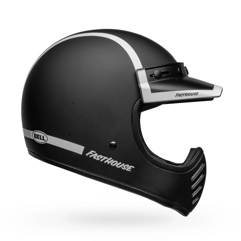BELL Moto-3 Helmet Fasthouse Old Road Matte/Gloss Black/White Product Image