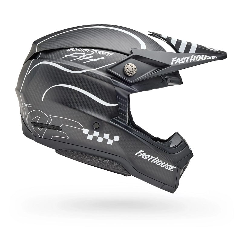 BELL Moto-10 Spherical Helmet Fasthouse Raven Matte Black/White Product Image
