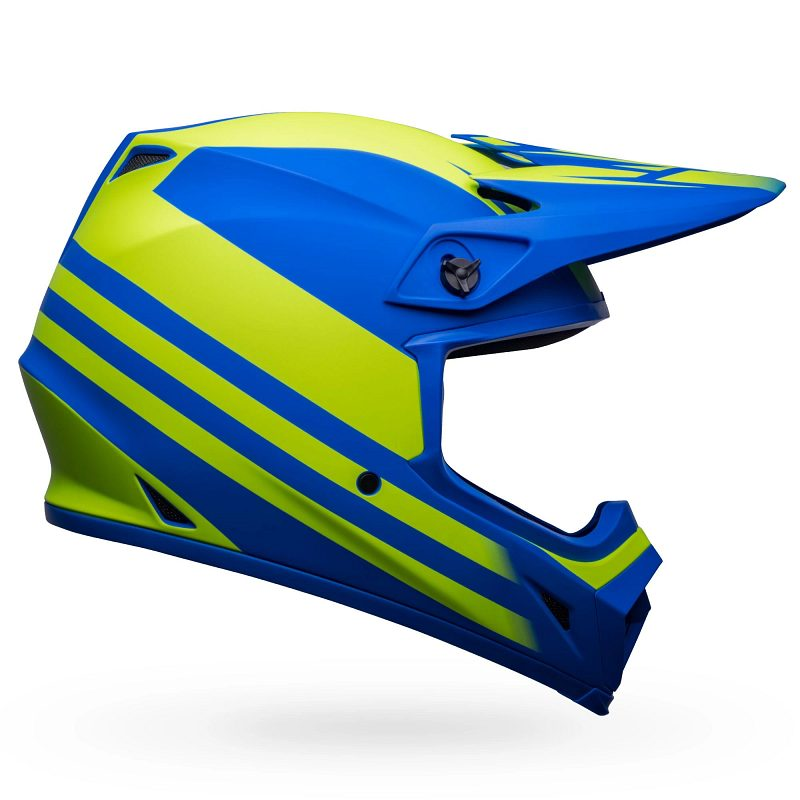BELL MX-9 Mips Helmet Disrupt Matte Classic Blue/Hi-Viz Yellow Product Image
