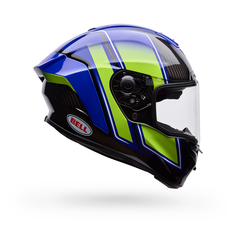 BELL Race Star DLX Flex Helmet Blue/Yellow Grid Product Image