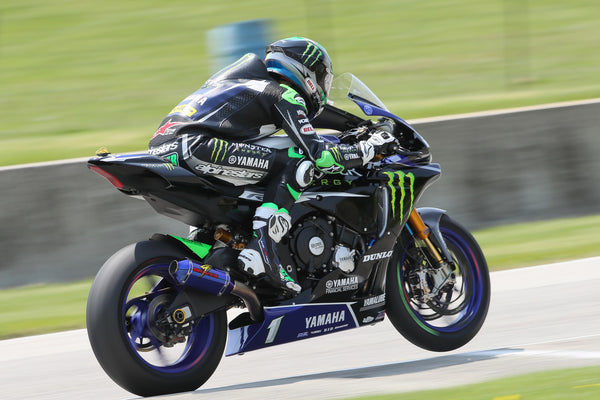 Graves Motorsports Yamaha R1 Superbike Full Titanium Exhaust System - ElecTrick bLUE Silencer