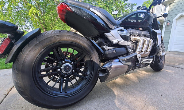 Triumph Rocket 3R, GT and Storm Titanium Slip-On Mufflers 2019-2026