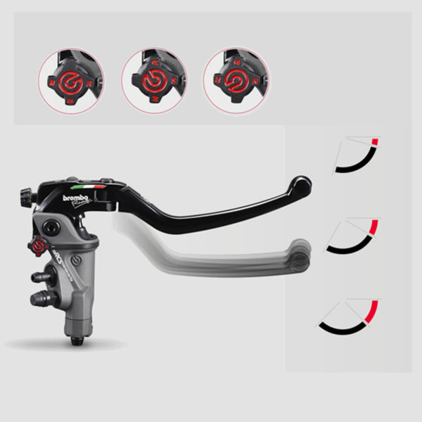 CNC RACING | RADIAL BRAKE MASTER CYLINDER BREMBO 19RCS CORSA CORTA FOLD-UP LEVER 18-20 RATIO