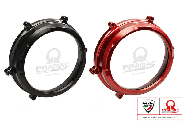 CNC RACING | Clear oil bath clutch cover Ducati Panigale 959,1199 and 1299 - Pramac Racing Limited Edition