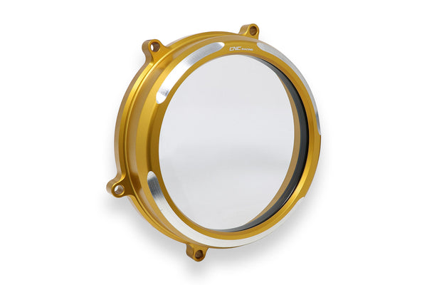 CNC RACING | Clear oil bath clutch cover Ducati Panigale 959,1199 and 1299 - Bicolore Edition