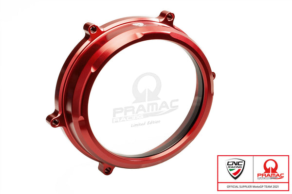 CNC RACING | Clear oil bath clutch cover Ducati Panigale 959,1199 and 1299 - Pramac Racing Limited Edition