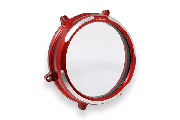 CNC RACING | Clear oil bath clutch cover Ducati Panigale 959,1199 and 1299 - Bicolore Edition