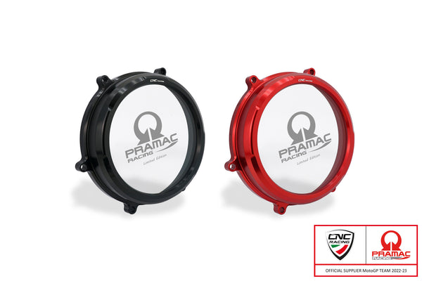 CNC RACING | Clear oil bath clutch cover Ducati Panigale and Streetfighter V2 - Pramac Racing Limited Edition