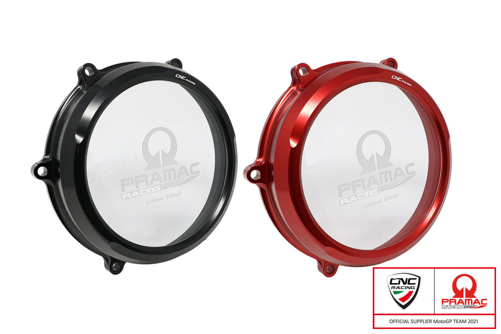CNC RACING | Clear oil bath clutch cover Ducati Multistrada and Diavel V4 - Pramac Racing Limited Edition